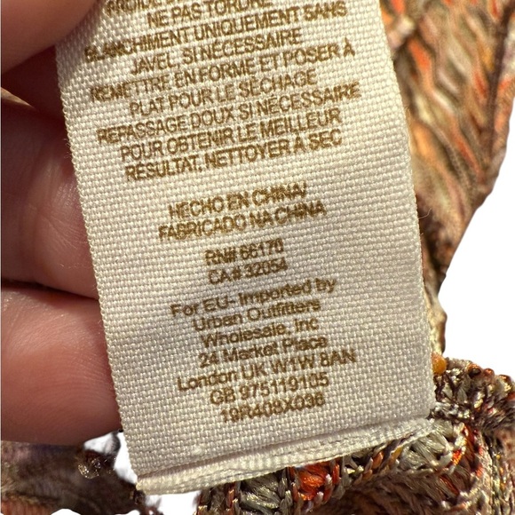 Free People Multicolor Knit Poncho Topper Boho Festival Cape Sweater Oversized S - Picture 10 of 15